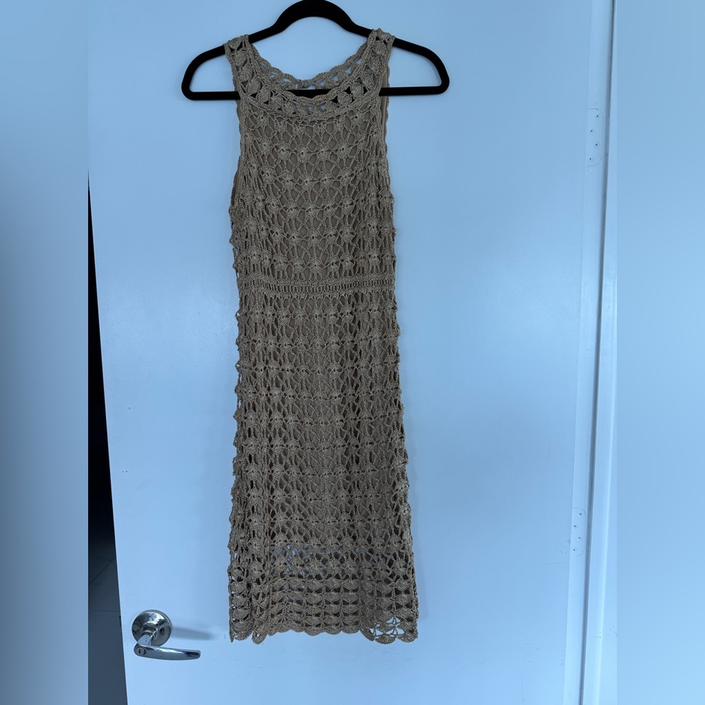 INC International Concepts Gold Crochet Dress